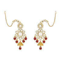 Etnico Wedding Collection Traditional Ethnic Gold Plated Pearl & Kundan Stone Work Bridal Jewellery Set For Women