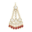 Etnico Wedding Collection Traditional Ethnic Gold Plated Pearl & Kundan Stone Work Bridal Jewellery Set For Women