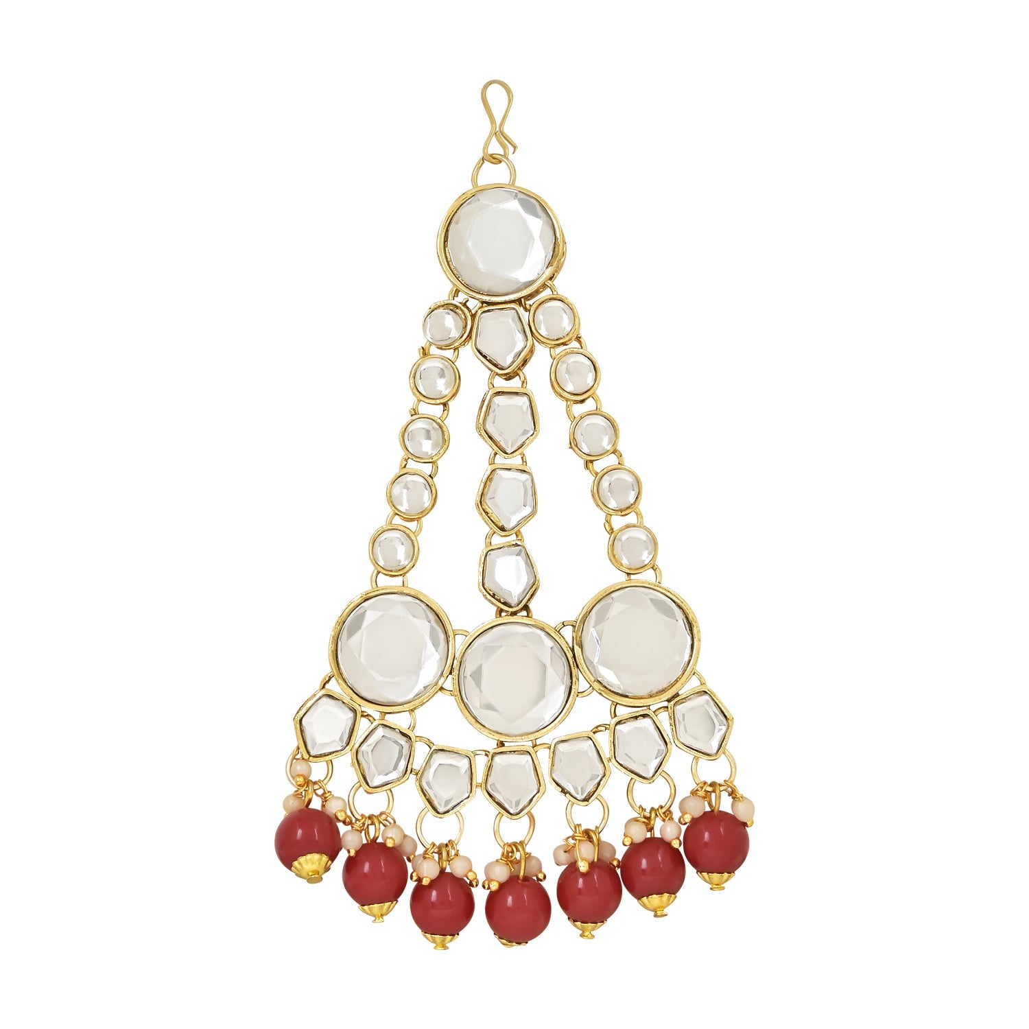 Etnico Wedding Collection Traditional Ethnic Gold Plated Pearl & Kundan Stone Work Bridal Jewellery Set For Women