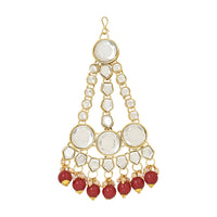 Etnico Wedding Collection Traditional Ethnic Gold Plated Pearl & Kundan Stone Work Bridal Jewellery Set For Women