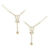 Etnico Wedding Collection Traditional Ethnic Gold Plated Pearl & Kundan Stone Work Bridal Jewellery Set For Women