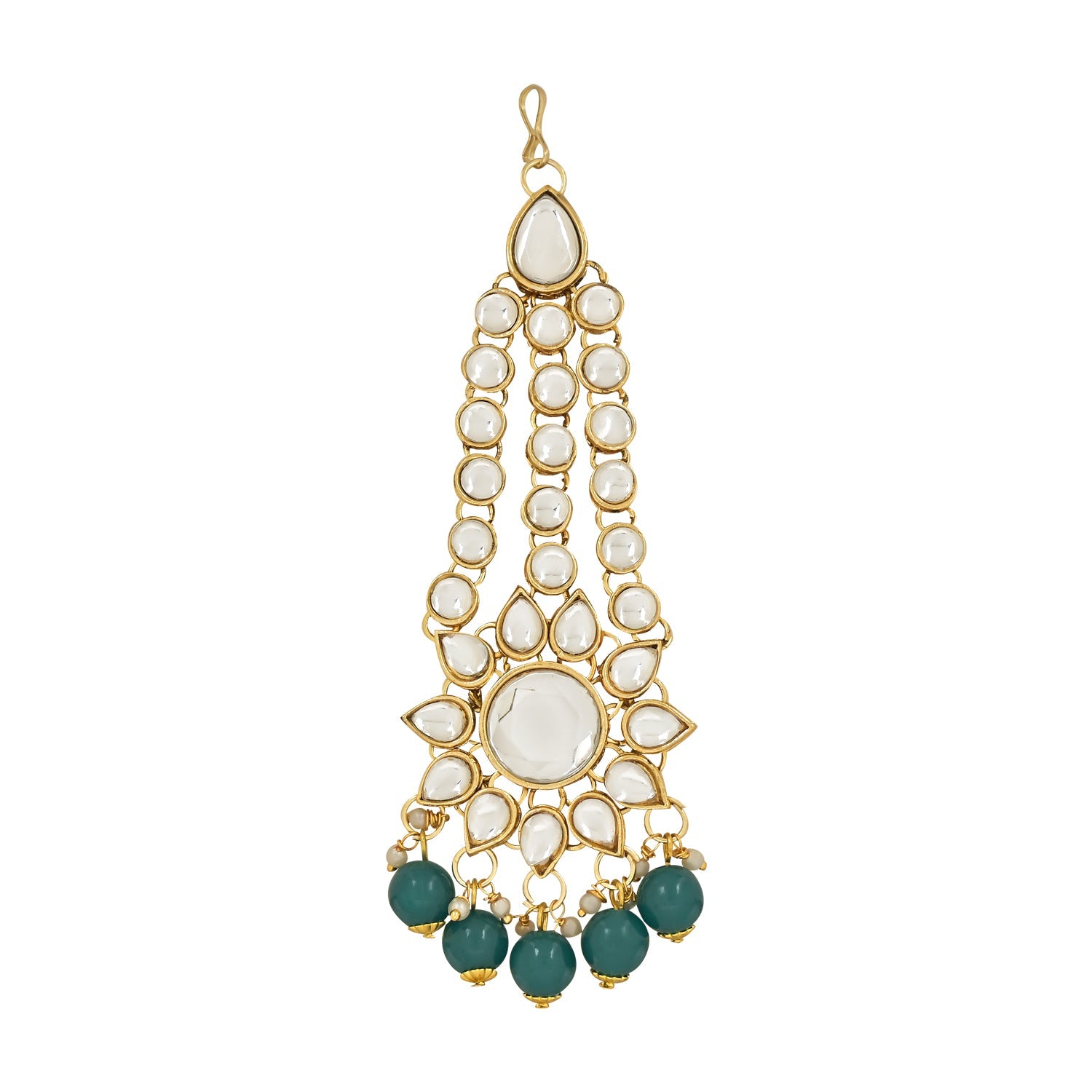 Etnico Wedding Collection Traditional Ethnic Gold Plated Pearl & Kundan Stone Work Bridal Jewellery Set For Women