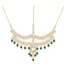 Etnico Wedding Collection Traditional Ethnic Gold Plated Pearl & Kundan Stone Work Bridal Jewellery Set For Women