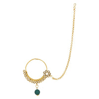 Etnico Wedding Collection Traditional Ethnic Gold Plated Pearl & Kundan Stone Work Bridal Jewellery Set For Women