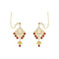 Etnico Wedding Collection Traditional Ethnic Gold Plated Pearl & Kundan Stone Work Bridal Jewellery Set For Women