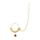 Etnico Wedding Collection Traditional Ethnic Gold Plated Pearl & Kundan Stone Work Bridal Jewellery Set For Women