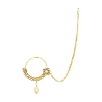 Etnico Wedding Collection Traditional Ethnic Gold Plated Pearl & Kundan Stone Work Bridal Jewellery Set For Women