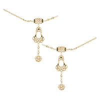 Etnico Wedding Collection Traditional Ethnic Gold Plated Pearl & Kundan Stone Work Bridal Jewellery Set For Women