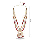 Etnico Wedding Collection Traditional Ethnic Gold Plated Pearl & Kundan Stone Work Bridal Jewellery Set For Women