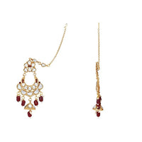 Etnico Wedding Collection Traditional Ethnic Gold Plated Pearl & Kundan Stone Work Bridal Jewellery Set For Women