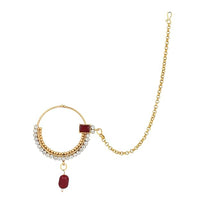 Etnico Wedding Collection Traditional Ethnic Gold Plated Pearl & Kundan Stone Work Bridal Jewellery Set For Women