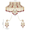 Etnico Wedding Collection Traditional Ethnic Gold Plated Pearl & Kundan Stone Work Bridal Jewellery Set For Women