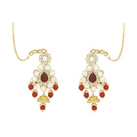 Etnico Wedding Collection Traditional Ethnic Gold Plated Pearl & Kundan Stone Work Bridal Jewellery Set For Women