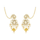 Etnico Wedding Collection Traditional Ethnic Gold Plated Pearl & Kundan Stone Work Bridal Jewellery Set For Women