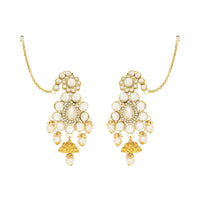 Etnico Wedding Collection Traditional Ethnic Gold Plated Pearl & Kundan Stone Work Bridal Jewellery Set For Women