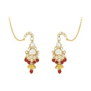 Etnico Wedding Collection Traditional Ethnic Gold Plated Pearl & Kundan Stone Work Bridal Jewellery Set For Women