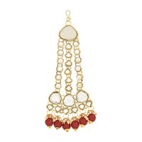 Etnico Wedding Collection Traditional Ethnic Gold Plated Pearl & Kundan Stone Work Bridal Jewellery Set For Women