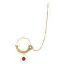 Etnico Wedding Collection Traditional Ethnic Gold Plated Pearl & Kundan Stone Work Bridal Jewellery Set For Women