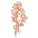 Mahi Rose Gold Plated Opal Wheat Flower Bouquet Dress Scarf Brooch / Saree Pin for Women (BP1101121ZWhi)