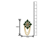Mahi Green Meenakari Work Mapel Leaf & Layered Chain Shervani / Indowestern Brooch for Men (BP1101126GGre)