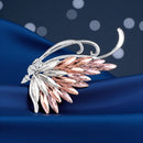 Mahi Elegant Crystal Butterfly-Wing -Shaped Brooch Corsage for Dress Suit Coat with Sparkling Rainbow Crystals for Women (BP1101240R)