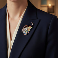 Mahi Elegant Crystal Butterfly-Wing -Shaped Brooch Corsage for Dress Suit Coat with Sparkling Rainbow Crystals for Women (BP1101241Z)