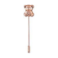 Mahi Elegant Rose Gold Teddy Bear Unisex Brooch Lapel Stick Pin for Coat, Blazer, & Dress (BP1101244Z)