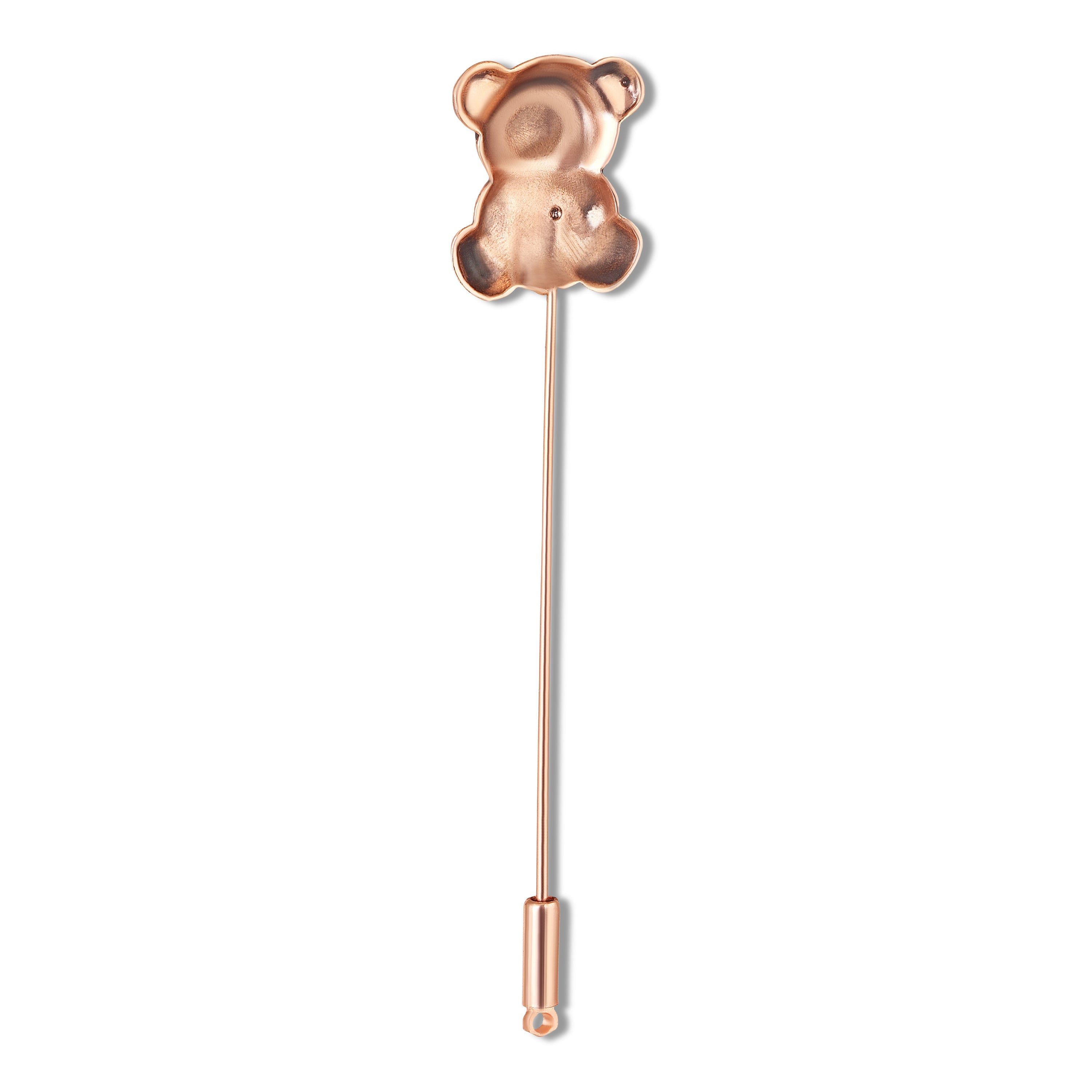 Mahi Elegant Rose Gold Teddy Bear Unisex Brooch Lapel Stick Pin for Coat, Blazer, & Dress (BP1101244Z)