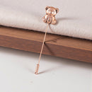 Mahi Elegant Rose Gold Teddy Bear Unisex Brooch Lapel Stick Pin for Coat, Blazer, & Dress (BP1101244Z)