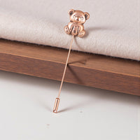 Mahi Elegant Rose Gold Teddy Bear Unisex Brooch Lapel Stick Pin for Coat, Blazer, & Dress (BP1101244Z)