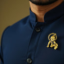 Mahi Ethnic Divine Bal Krishna Design Antique Gold-Plated Unisex Brooch Lapel for Saree, Kurta, Blazer, Sherwani & Puja Wear (BP1101246G)