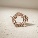 Mahi Regal Emblem Ring Brooch for Men in Rose Gold Finish with Horse & Sword Motif Sherwani / Suit Lapel Pin (BP1101251Z)
