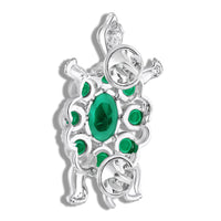 Mahi Green Crystals Stuffed Turtle-Shaped Lapel Pin / Brooch for Mens and Women (BP1101259RGre)