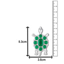 Mahi Green Crystals Stuffed Turtle-Shaped Lapel Pin / Brooch for Mens and Women (BP1101259RGre)