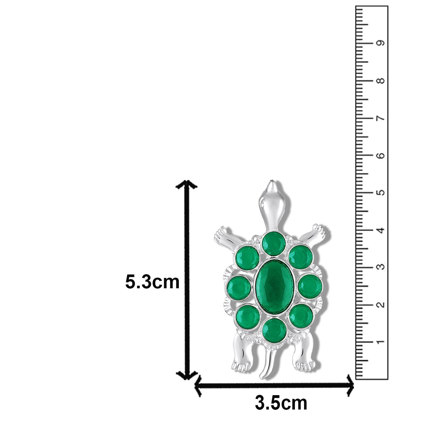 Mahi Green Crystals Stuffed Turtle-Shaped Lapel Pin / Brooch for Mens and Women (BP1101259RGre)
