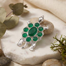 Mahi Green Crystals Stuffed Turtle-Shaped Lapel Pin / Brooch for Mens and Women (BP1101259RGre)