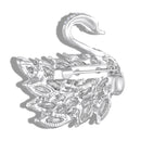 Mahi Sparkling White AB Crystals Swan-Shaped Brooch Clothing Accessories for Women | Saree Pin / Blazer Pin (BP1101265RWab)