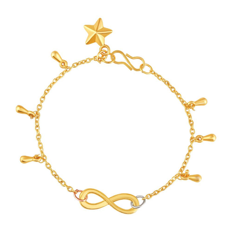 Mahi Infinity and Star Charm Adjustable Bracelet with Gold Plating for Women (BR1101072G)