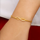 Mahi Infinity Adjustable Bolo Bracelet with Gold Plating for Women & Girls | Crystal-Studded Charm (BR1101091GWhi)