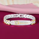 Mahi Men’s Dual Tone Designer Bracelet Premium Trishul Textured Chain Link Kada Style Bracelet for Men (BR1101097M)