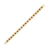 Mahi Stylish Silver & Gold Plated Spiritual Wristwear Premium Link Design Rudraksha Bracelet for Men (BR1101098M)