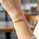 Mahi Adjustable Infinity Bracelet with Elegant White Crystal and Rose Gold Plating Bracelet for Women (BR1101101ZWhi)