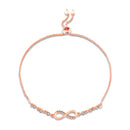 Mahi Adjustable Infinity Bracelet with Elegant White Crystal and Rose Gold Plating Bracelet for Women (BR1101101ZWhi)