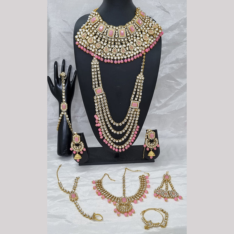 Gehana Mahal Gold Plated Timeless Indian Bridal Jewellery Baby Pink