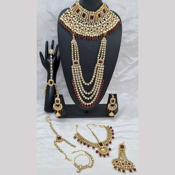 Gehana Mahal Gold Plated Timeless Indian Bridal Jewellery Maroon