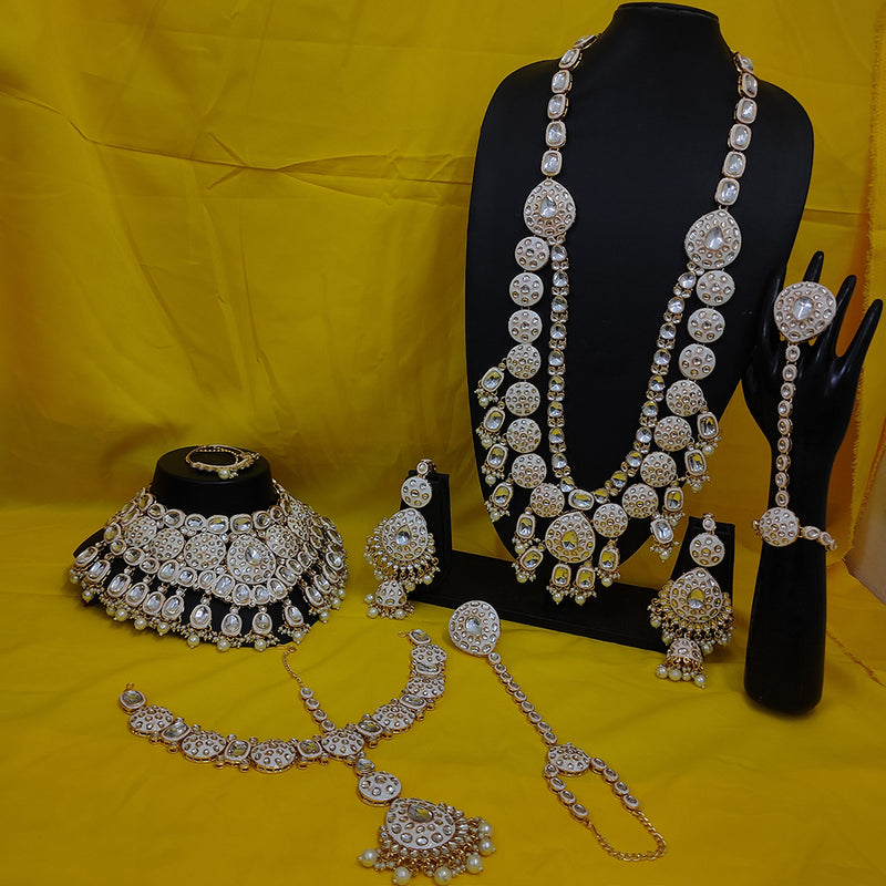 Gehana Mahal Gold Plated Kundan Stone And Meenakari Bridal Set