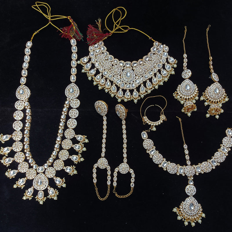 Gehana Mahal Gold Plated Kundan Stone And Meenakari Bridal Set