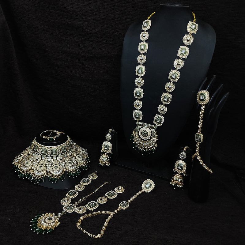 Gehana Mahal Gold Plated Kundan Stone And Meenakari Bridal Set