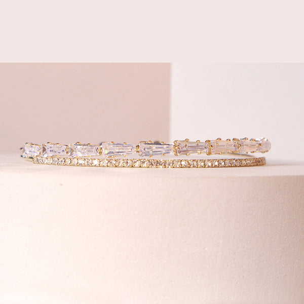 Salty crystal charm bracelet-Golden - Cuff