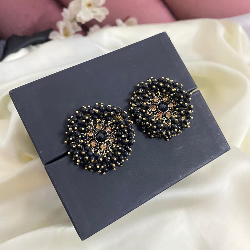 1 Pair Vintage Crystal Fashion Ear Studs Round Rhinestone Earrings for Girls  Women (Black) - Walmart.com